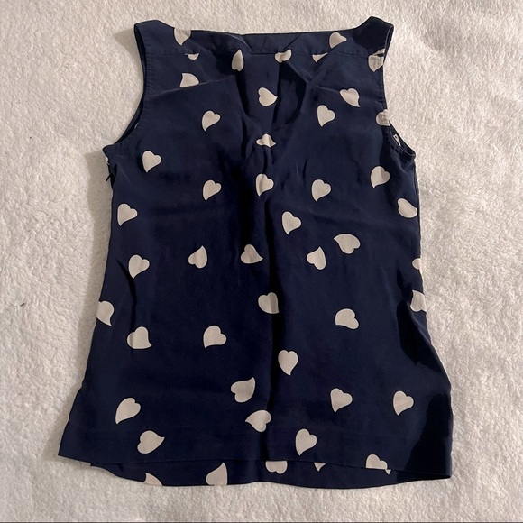 Tory Burch Heart Print Silk Top - Picture 2 of 6